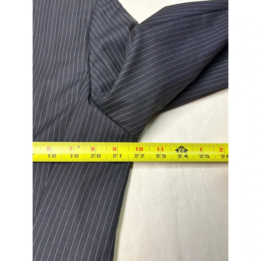 Hugo Boss Selection Portman Tower Blazer‎ Silk Wool Pinstripe Mens 42R black